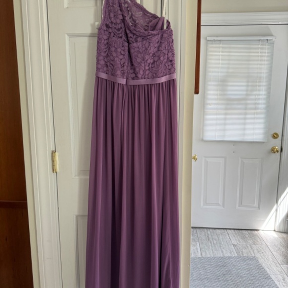 David’s Bridal Long Purple Bridesmaid Dress - Picture 2 of 5
